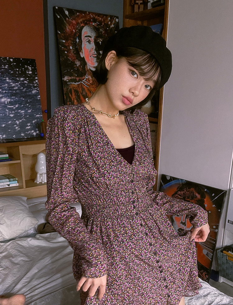 쿠션펌 단발머리 핑크에이지 통가발로